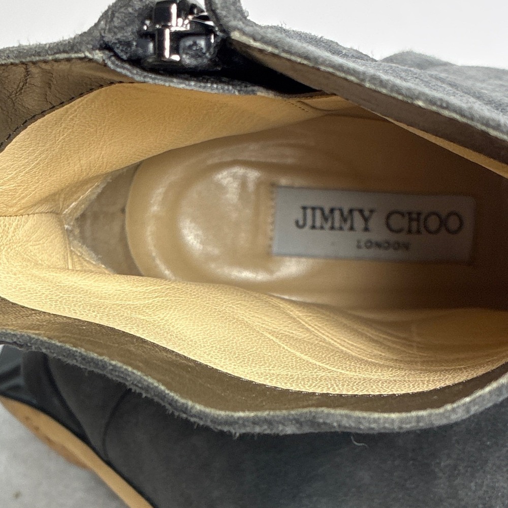 Jimmy Choo Grey Suede Stiletto Ankle‎ Boots Platform Booties Made in Italy 39 - Picture 5 of 8